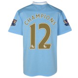 Manchester City Home Shirt 2011/12 with Champions 12 printing including 11/12 Champions Badges