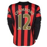 Manchester City Away Shirt  2011/12 - Long Sleeved - Kids with Champions 12 printing including 11/12 Champions Badges