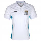 Manchester City Aftermatch Poly Polo - White/Vivid Blue